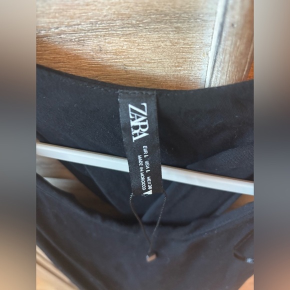 Zara Women’s Black Twisted Razor Back Short Dress Size L - Picture 2 of 3